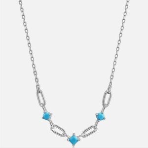 Ania Haie Turquoise Sterling 925 Silver Dainty Link Necklace- NWT